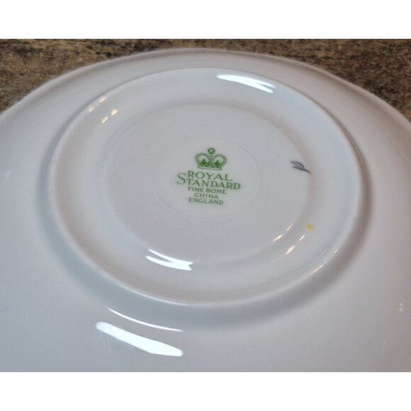 Royal Standard Fine Bone China Blue Rose Footed Teacup & Saucer Set England 2121 - Picture 7 of 8